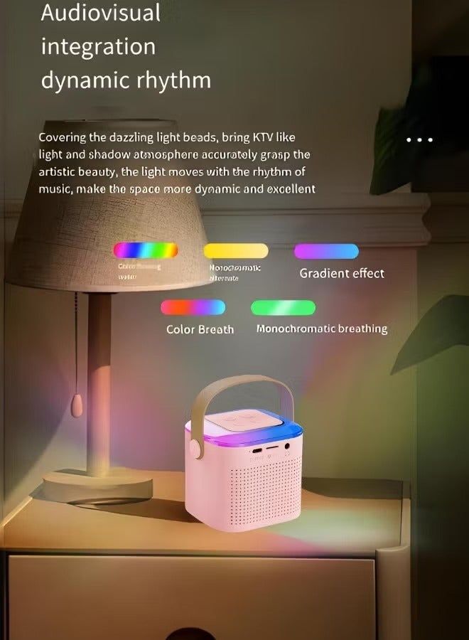 Kids Mini Portable Bluetooth Karaoke Speaker with 2 Wireless Microphones for Home Enjoyment Party  - Image 2