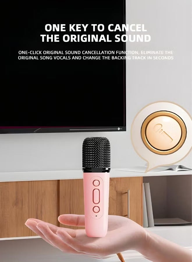 Kids Mini Portable Bluetooth Karaoke Speaker with 2 Wireless Microphones for Home Enjoyment Party  - Image 4