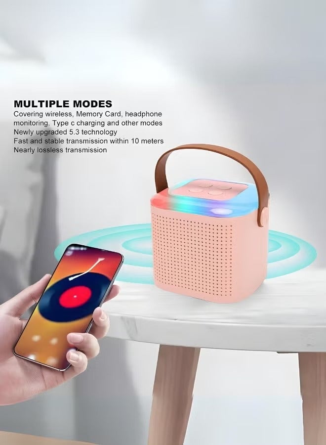 Kids Mini Portable Bluetooth Karaoke Speaker with 2 Wireless Microphones for Home Enjoyment Party  - Image 3