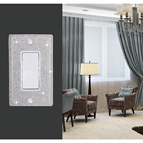 Gaocai Shiny Silver Rhinestones Wall Plates Light Switch Decorative Cover Plate Single Toggle For Kitchen Bathroom Rhinestones Outlet Covers Wall Plate - Image 5