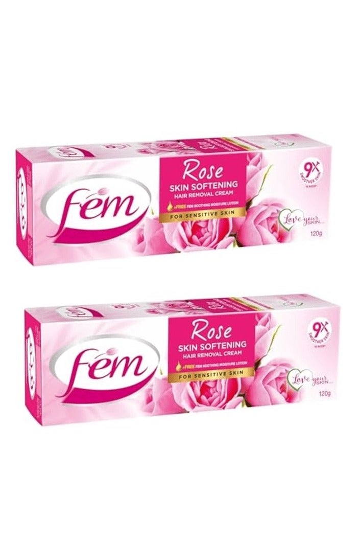fem Two pieces of Rose Skin  Softeing Hair Removal Cream For Sensitive Skin 120g - Image 1