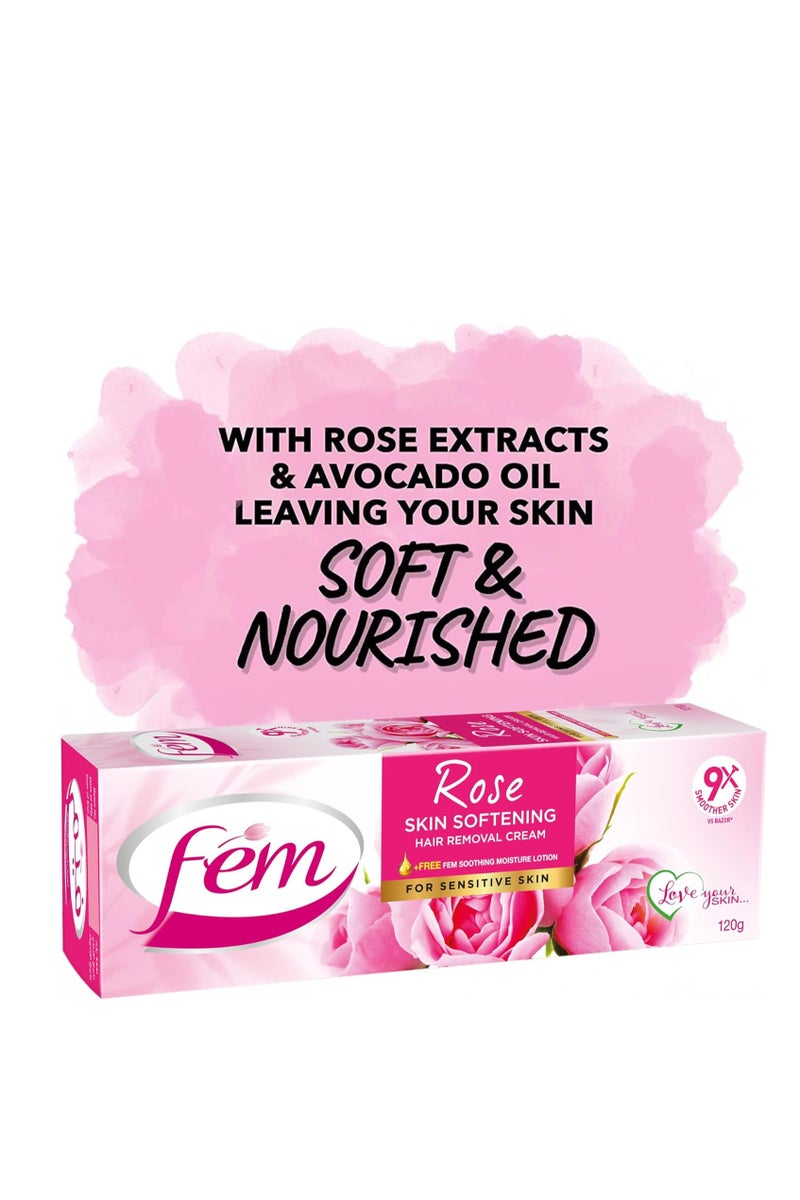 fem Two pieces of Rose Skin  Softeing Hair Removal Cream For Sensitive Skin 120g - Image 4