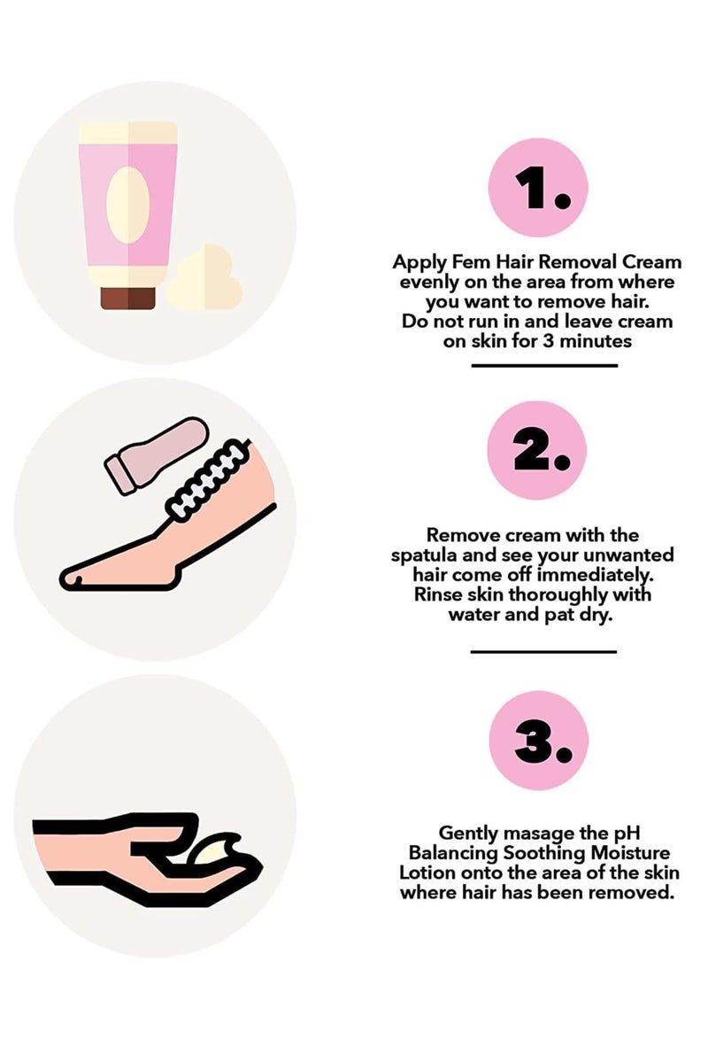fem Two pieces of Rose Skin  Softeing Hair Removal Cream For Sensitive Skin 120g - Image 3