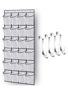 Oasisgalore Over the Door Shoe Organizer, 24-Pocket Hanging Closet Rack, Portable & Wall-Mountable  - Image 1