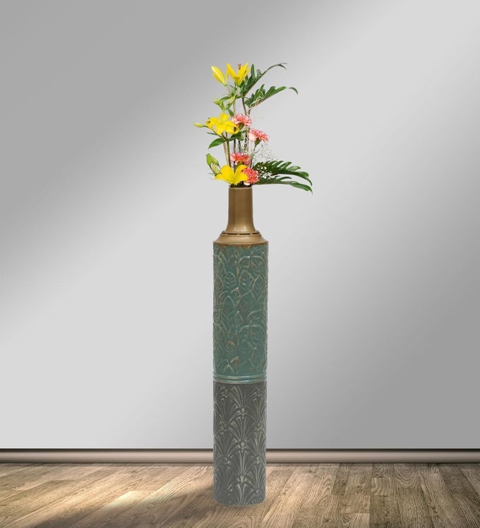 EXPORTS MULTICOLOR RUSS METAL FLOOR VASE HOME DECOR SIZE 55 X 32 INCHES