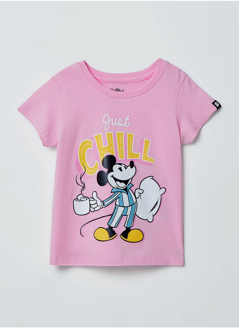 The Souled Store The Souled Store Official Disney - Mickey Just Chill Half Sleeves Printed Kids and Girls T-shirt