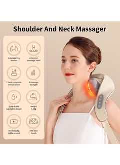 BORTONY Mini Neck Massager Shiatsu Back Neck Massager with Heat Electric Massager for Back & Shoulder Massage Pillow for Neck Back Shoulder Leg Deep Massage at Home for Muscle Relaxation  - Image 3