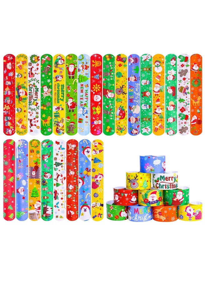 MGparty 72Pcs Christmas Slap Bracelets Party Favors Toys For Kids Xmas Party Favors Christmas Stocking Stuffers Gifts Birthday Gifts (Christmas) - Image 1