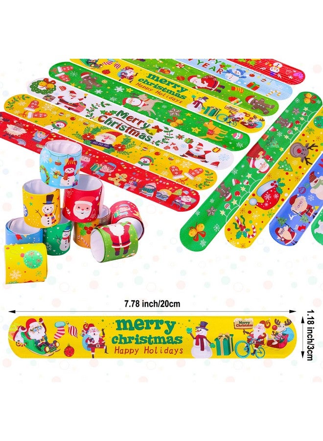 MGparty 72Pcs Christmas Slap Bracelets Party Favors Toys For Kids Xmas Party Favors Christmas Stocking Stuffers Gifts Birthday Gifts (Christmas) - Image 3