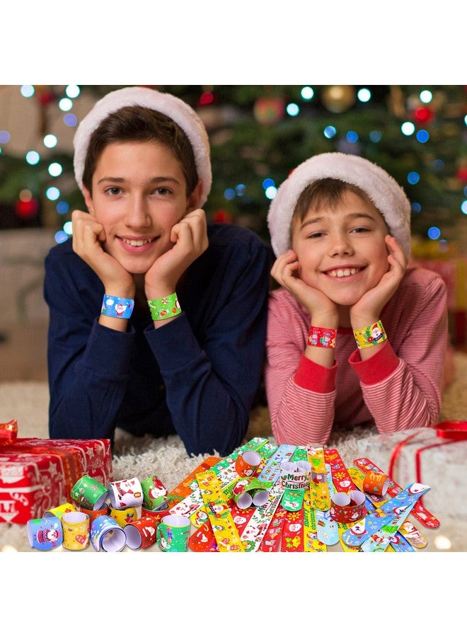 MGparty 72Pcs Christmas Slap Bracelets Party Favors Toys For Kids Xmas Party Favors Christmas Stocking Stuffers Gifts Birthday Gifts (Christmas) - Image 5