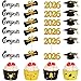 Chinco 100 Pack 2026 Graduation Cupcake Toppers Glitter Grad Cap Food Appetizer Picks Cake Caps Party Decorations Diploma Cupcake Picks for Cake Class of 2026 Graduation Party Black and Gold - Image 4
