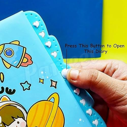 PARTEET Space Theme Lock Diary With Password for Boys & Girls|Diary with Button Lock, Notepad, Best Return Gifts for Kids - Image 4