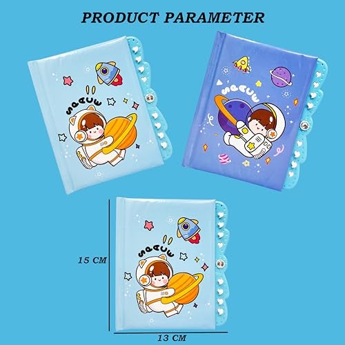 PARTEET Space Theme Lock Diary With Password for Boys & Girls|Diary with Button Lock, Notepad, Best Return Gifts for Kids - Image 2