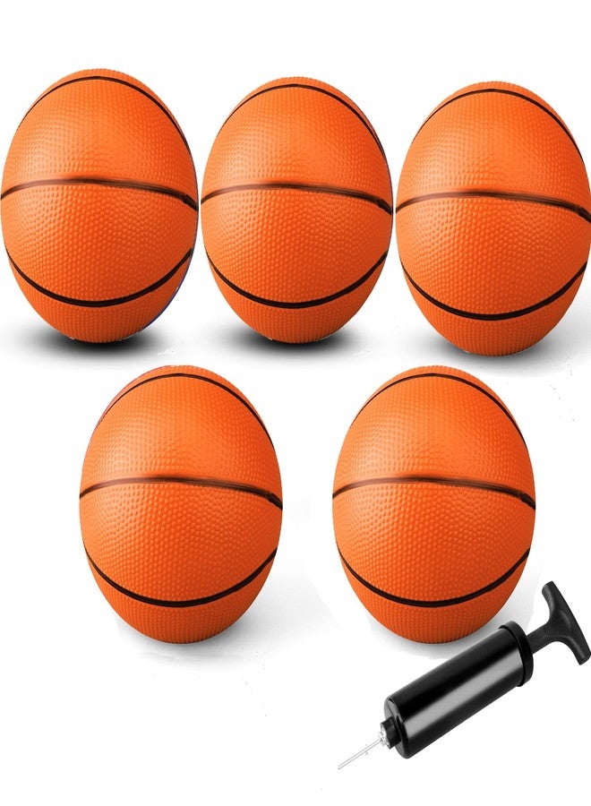 Anzmtosn Mini Basketball Toys for Indoor Door Hoops - 7 Inch Pool Toys with Pump, Beach Balls Toy, 7" Pool Basketball for Pool Inflatables Hoops, Playground, Outdoor, Lawn, Arcade Game 5 Pack - Image 1