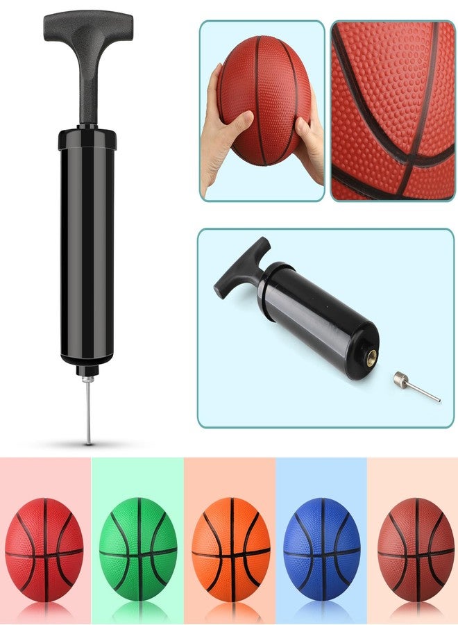 Anzmtosn Mini Basketball Toys for Indoor Door Hoops - 7 Inch Pool Toys with Pump, Beach Balls Toy, 7" Pool Basketball for Pool Inflatables Hoops, Playground, Outdoor, Lawn, Arcade Game 5 Pack - Image 2