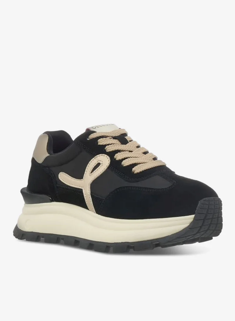 Celeste Womens Panelled Lace-Up Low Ankle Sneakers