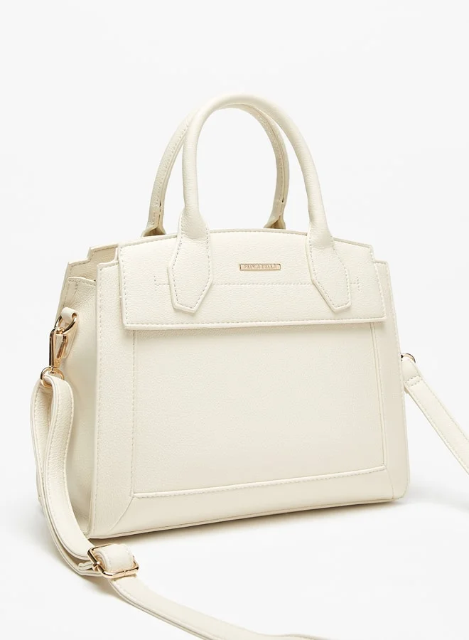 Flora Bella By Shoexpress Women's Textured Tote Bag With Top Handles And Zip Closure