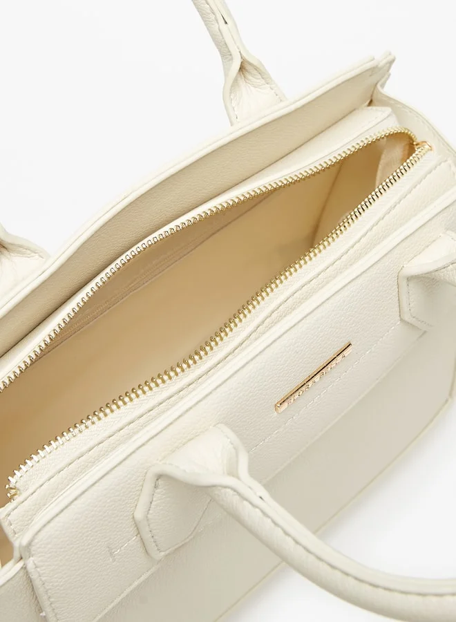 Flora Bella By Shoexpress Women's Textured Tote Bag With Top Handles And Zip Closure