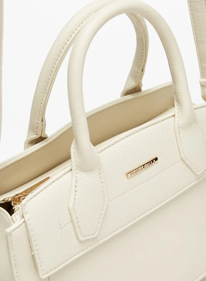 Flora Bella By Shoexpress Women's Textured Tote Bag With Top Handles And Zip Closure