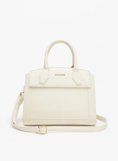 Flora Bella By Shoexpress Women's Textured Tote Bag With Top Handles And Zip Closure