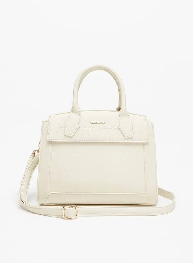 Flora Bella By Shoexpress Women's Textured Tote Bag With Top Handles And Zip Closure