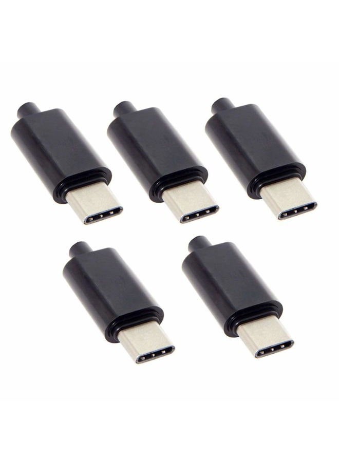 Chenyang محول مقاوم 5.1k من نوع USB-C ذكر OTG مع غلاف أسود DIY 24pin - Image 1