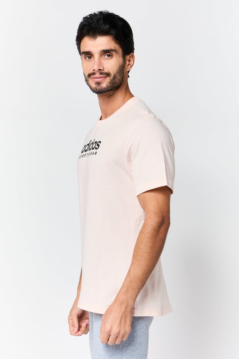 Adidas Men Sportswear Fit Short Sleeve Outdoor T-shirt, Pink - Image 3