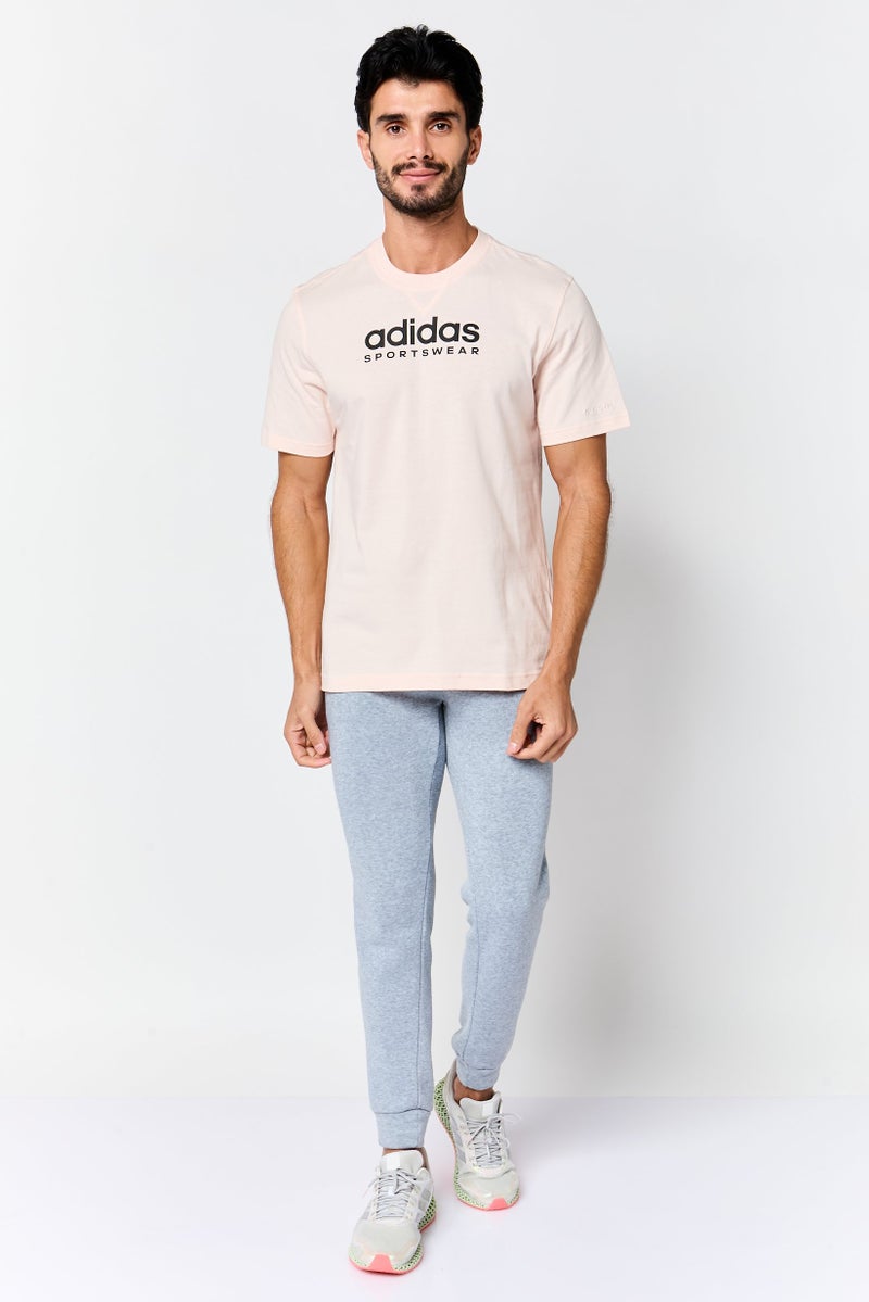 Adidas Men Sportswear Fit Short Sleeve Outdoor T-shirt, Pink - Image 2