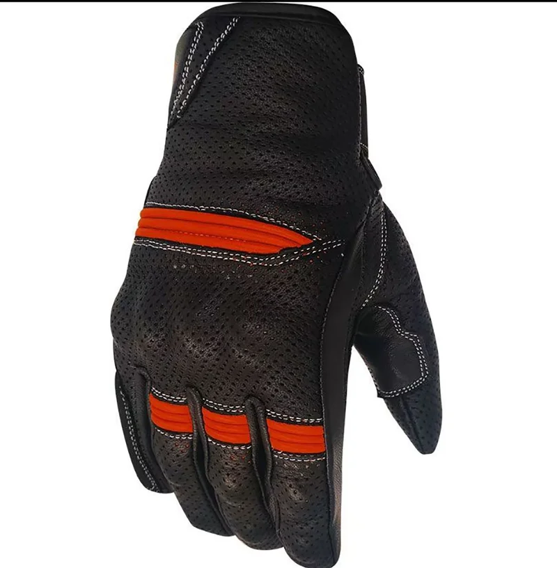 بروسيف 6295 Summer Protective Leather Gloves (Black-Red)