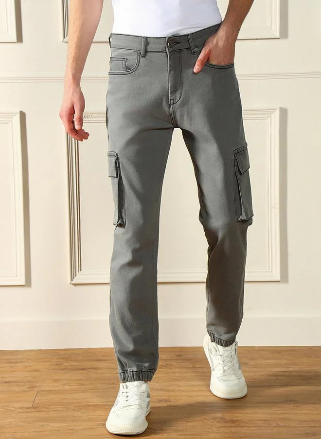 Dennis Lingo Regular Fit Cargo Joggers with Elastic Cuffed by Styli