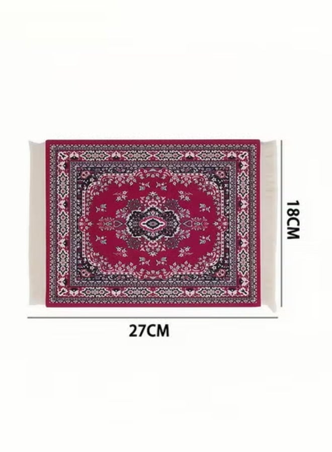 Peachjoy Coffee Mat Coffee Cup Mat Coffee Mug MatTable Mat Mouse Pad Rubber Rectangle 26.5x18x0.5 cm Red - Image 4