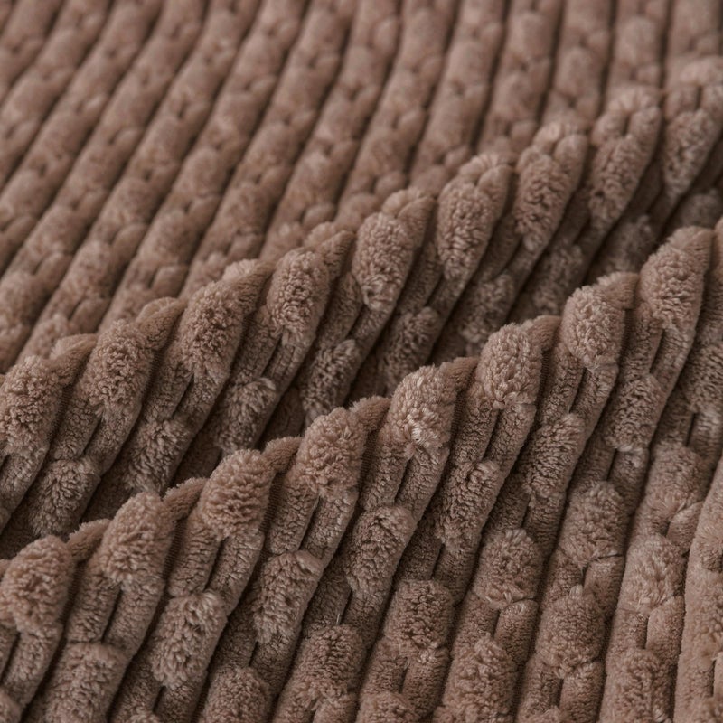 Cozoomy Set of 4 Light Brown Decorative Pillow Covers 18x18 Inch Corduroy Throw Pillow Covers for Bed Couch Sofa Living Room Soft Cushion Cases - Image 4