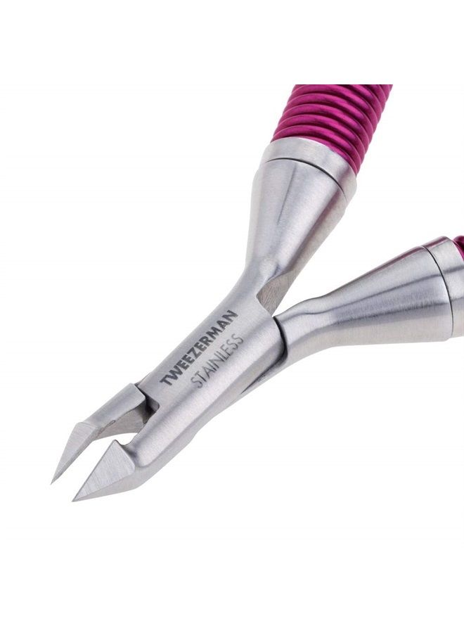 Tweezerman Grip & Snip Spiral Spring Cuticle Nipper Assorted Colors, Blue/Pink, 2.5 x 1 x 6"