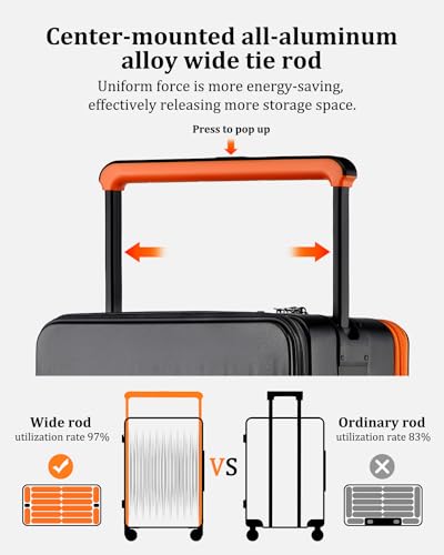 Joyway Carry on Luggage Airline Approved, Hardside Carry-on Suitcase with Charging Port and Spinner Wheels, Hardshell 20 Inch Luggage with TSA Lock, Green - Image 4