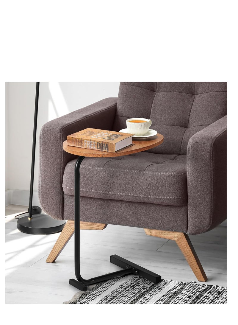 Y&D Small Side Table C Shaped End Table for Sofa and Bed, TV Tray Table with Metal Frame for Couch, Living Room, Bedroom - Image 5