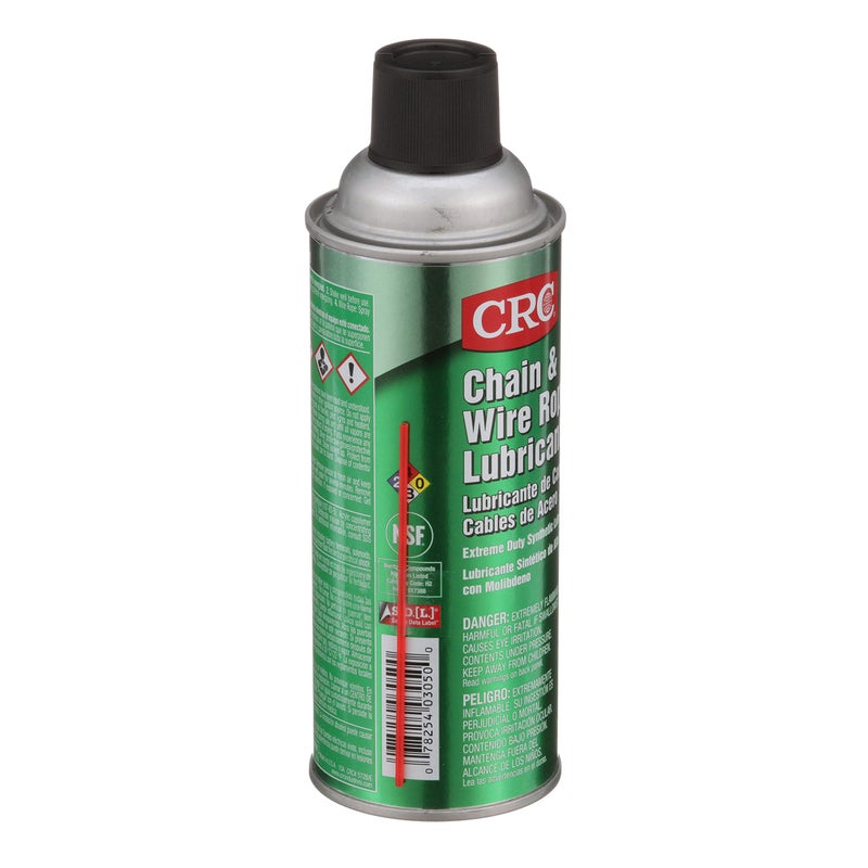 CRC Chain And Wire Rope Lubricant, 10 Wt Oz, Extreme Duty Synthetic Lubricant With Moly, Aerosol Spray - Image 1