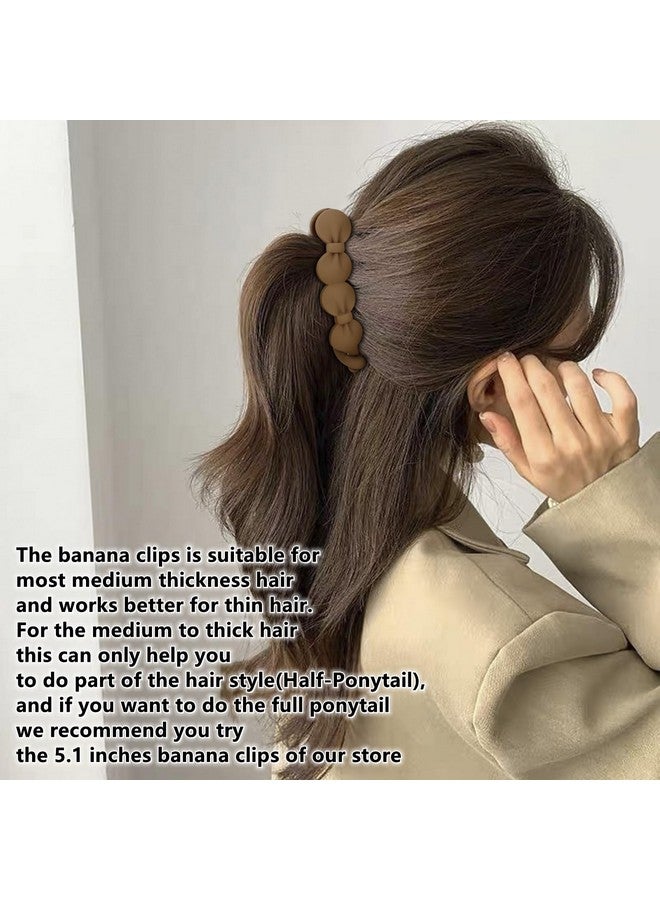 Hapdoo Apdoo 6Pcs Bow Oval Banana Clips Hair Banana Hair Clips For Medium Thin Hair 4.1 Inch Matte Strong Hold Half Ponytail Bun Holder Hair Jaw Clips Barrettes Styling Accessories For Women Girls - Image 3