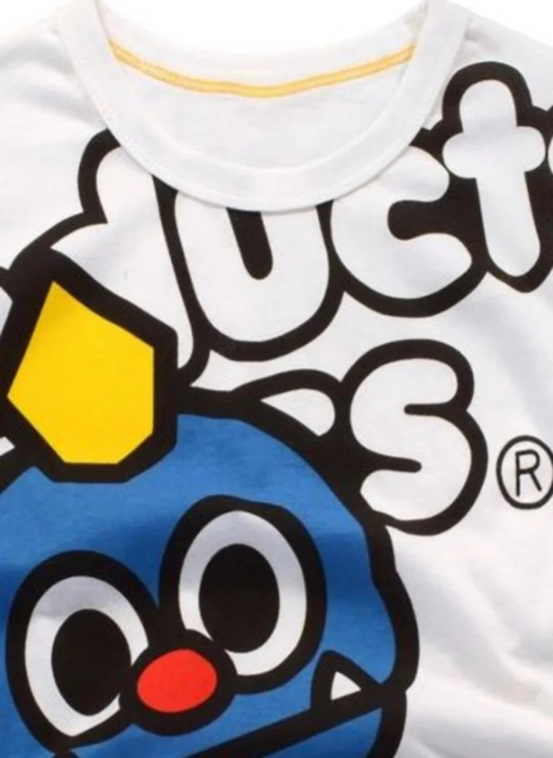 YUNIQEE White Printed Round Neck Applique T-shirt