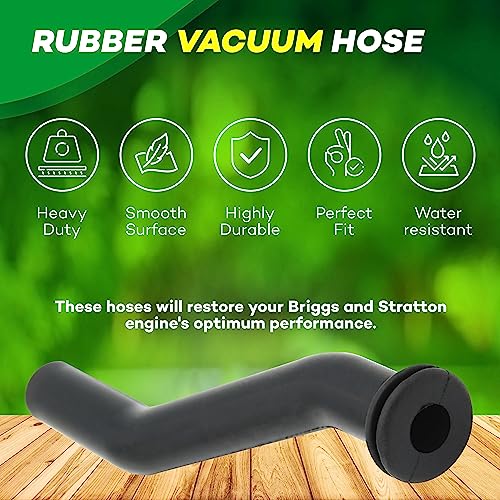 Calvana (2-pack) Calvana 596163 Rubber Vacuum Hose, 3" Tractor Vacuum Pump Hoses, Compatible with Briggs & Stratton, John Deere Lawnmower Engine Parts, 797408, 593998, Black - Image 4