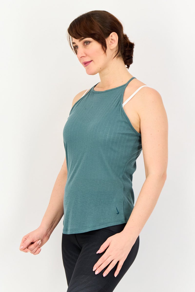 Nike Women Dri Fit Sleeveless Training Tank Top, Forest Green - Image 2