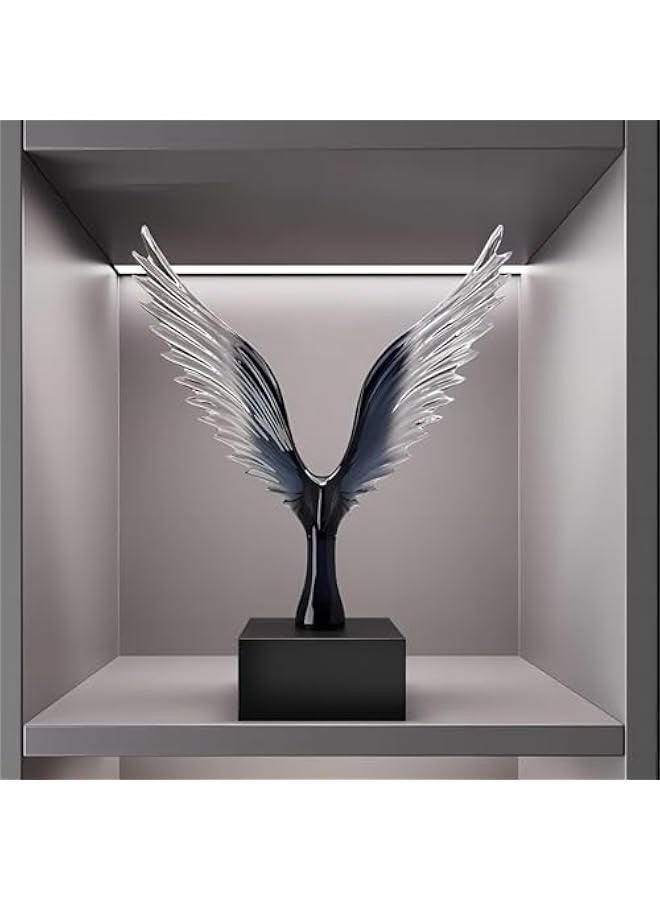 Beauenty Resin Statue Creative Abstract Art Eagle Sculpture Ornaments Modern Simple Home Office Décor Crafts for living room TV cabinet shelf Table Desk Foyer Decorations Gift Clear Black Blue H'30CM - Image 3