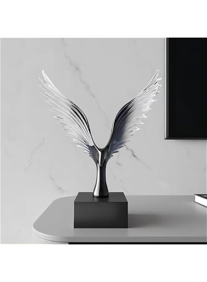 Beauenty Resin Statue Creative Abstract Art Eagle Sculpture Ornaments Modern Simple Home Office Décor Crafts for living room TV cabinet shelf Table Desk Foyer Decorations Gift Clear Black Blue H'30CM - Image 4