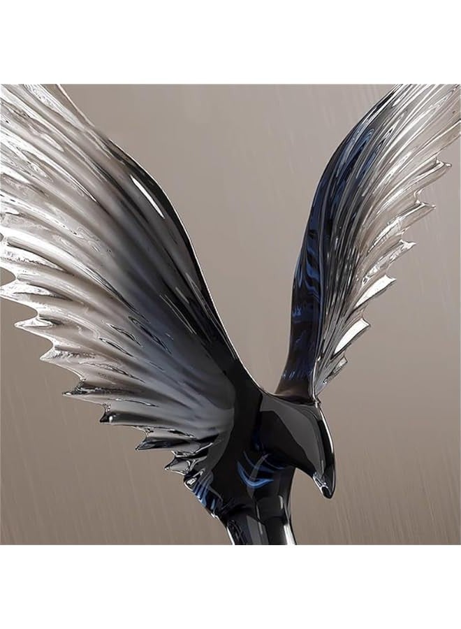 Beauenty Resin Statue Creative Abstract Art Eagle Sculpture Ornaments Modern Simple Home Office Décor Crafts for living room TV cabinet shelf Table Desk Foyer Decorations Gift Clear Black Blue H'30CM - Image 5