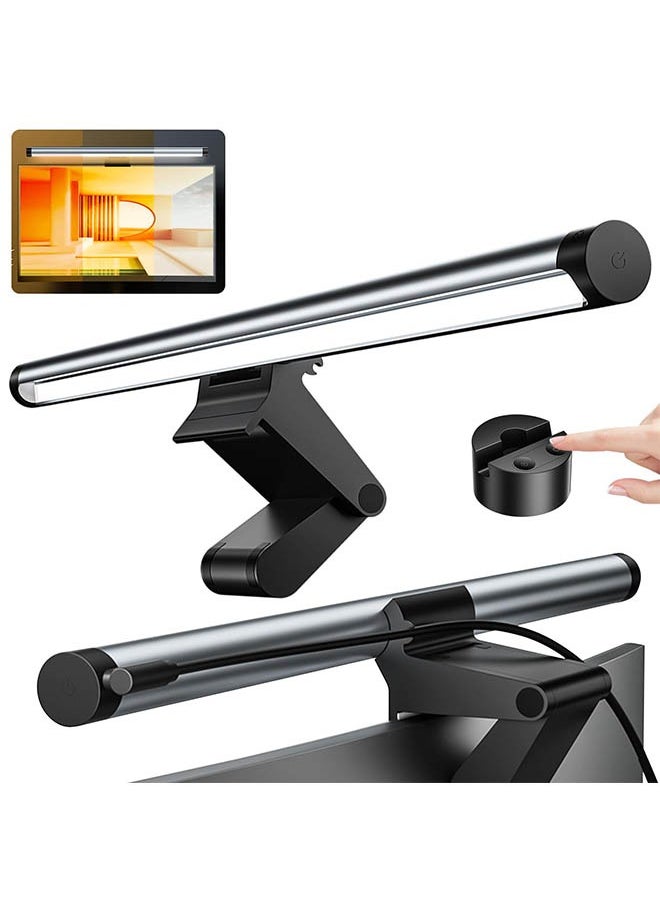 Arabest Monitor Light, No Glare Monitor Light Bar with Mechanical Switch and Wireless Remote Dual Control, Stepless Dimming with USB Powered Desk Lamp for Professional Designer and Software Programmer  - Image 1