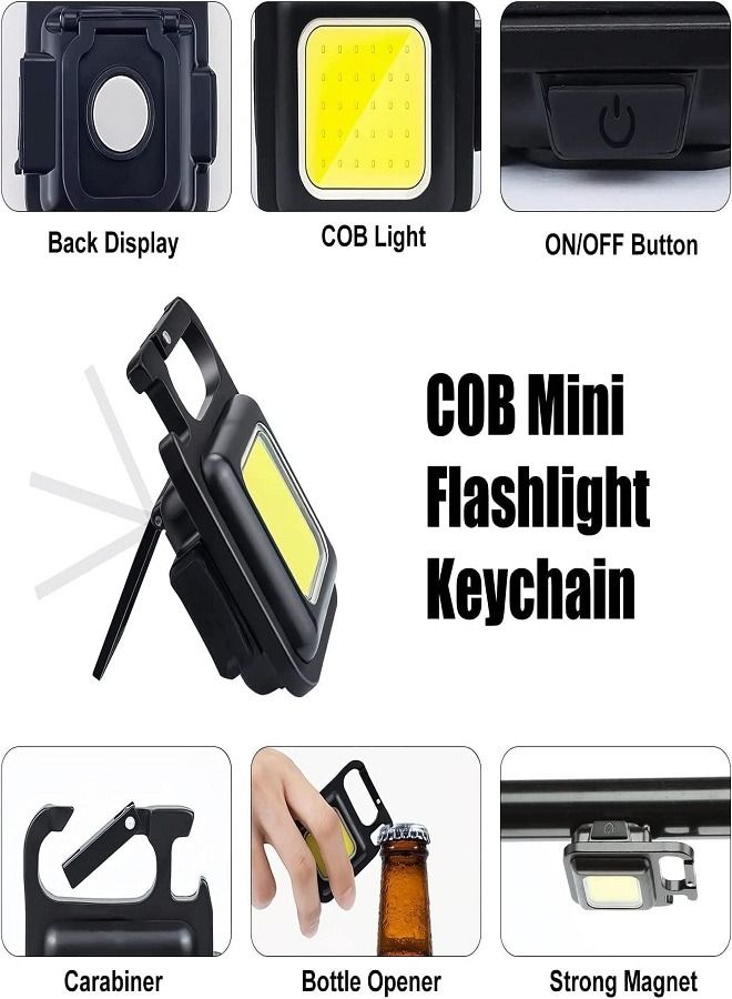 Proton 800 Lumens Ultra Bright Mini Flashlight Rechargeable Portable 4 Lighting Modes Lightweight Folding Bracket Bottle Opener Magnetic Base for Camping Hunting Hiking Keychain  - Image 2