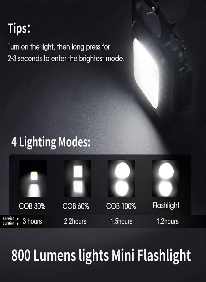 Proton 800 Lumens Ultra Bright Mini Flashlight Rechargeable Portable 4 Lighting Modes Lightweight Folding Bracket Bottle Opener Magnetic Base for Camping Hunting Hiking Keychain  - Image 5