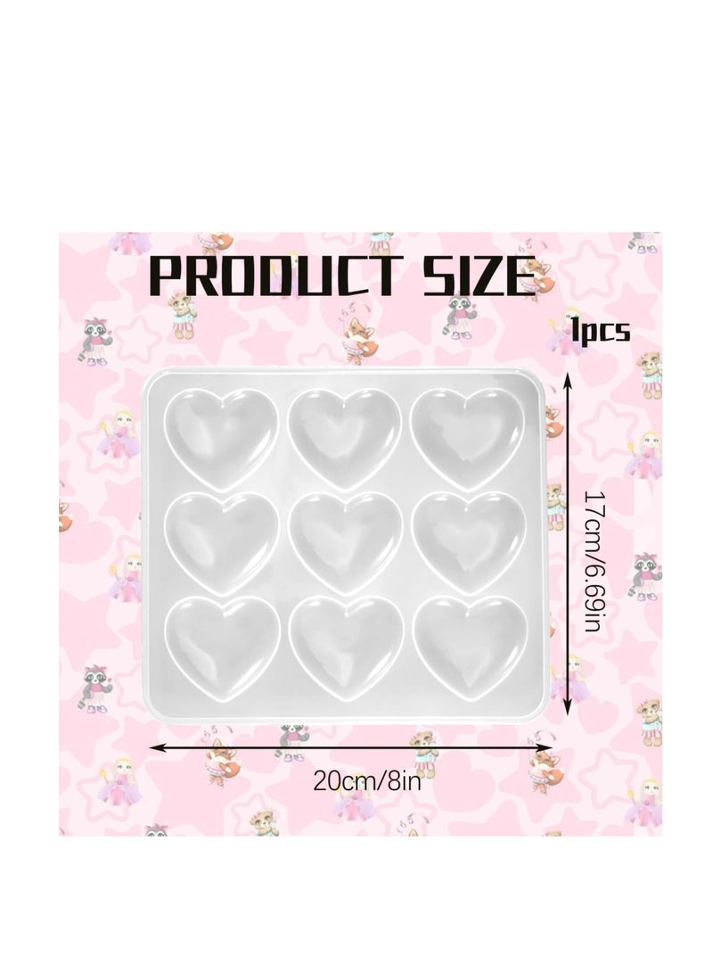 Excefore قوالب قلادة قلب سيليكون، قالب ريزن 9 شبكة، مناسب للحرف اليدوية لقلايد الريزن، قالب قلب الحب، الحرف اليدوية للمجوهرات - Image 2