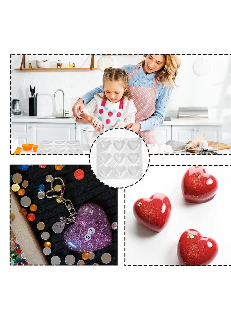 Excefore قوالب قلادة قلب سيليكون، قالب ريزن 9 شبكة، مناسب للحرف اليدوية لقلايد الريزن، قالب قلب الحب، الحرف اليدوية للمجوهرات - Image 5