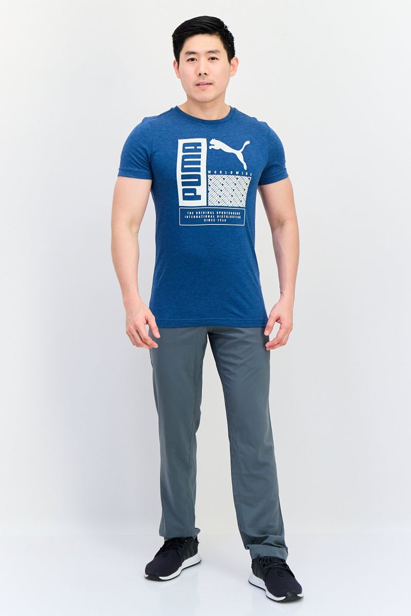 PUMA Men Sportswear Fit Short Sleeve Outdoor T-Shirt, Steal Blue - Image 2