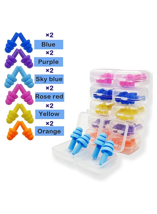 Generic 12 Pairs Reusable Silicone EarPlugs, Waterproof Hypoallergenic Noise Reduction Ear Plugs for Hearing Protection, Suitable for Sleeping, Snoring, Swimming, Concerts  - Image 2